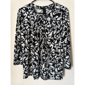 Women's KARL LAGERFELD PARIS Black & White Floral Top M